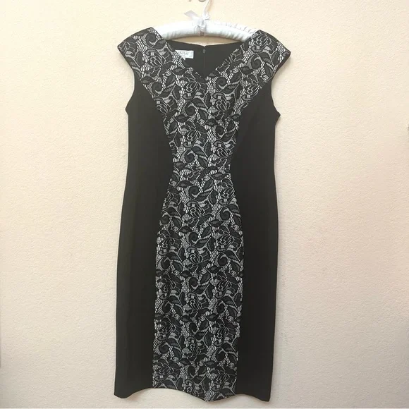 Kasper | Dresses | Kasper Black Lace Overlay Sleeveless Sheath Dress B87 |  Poshmark